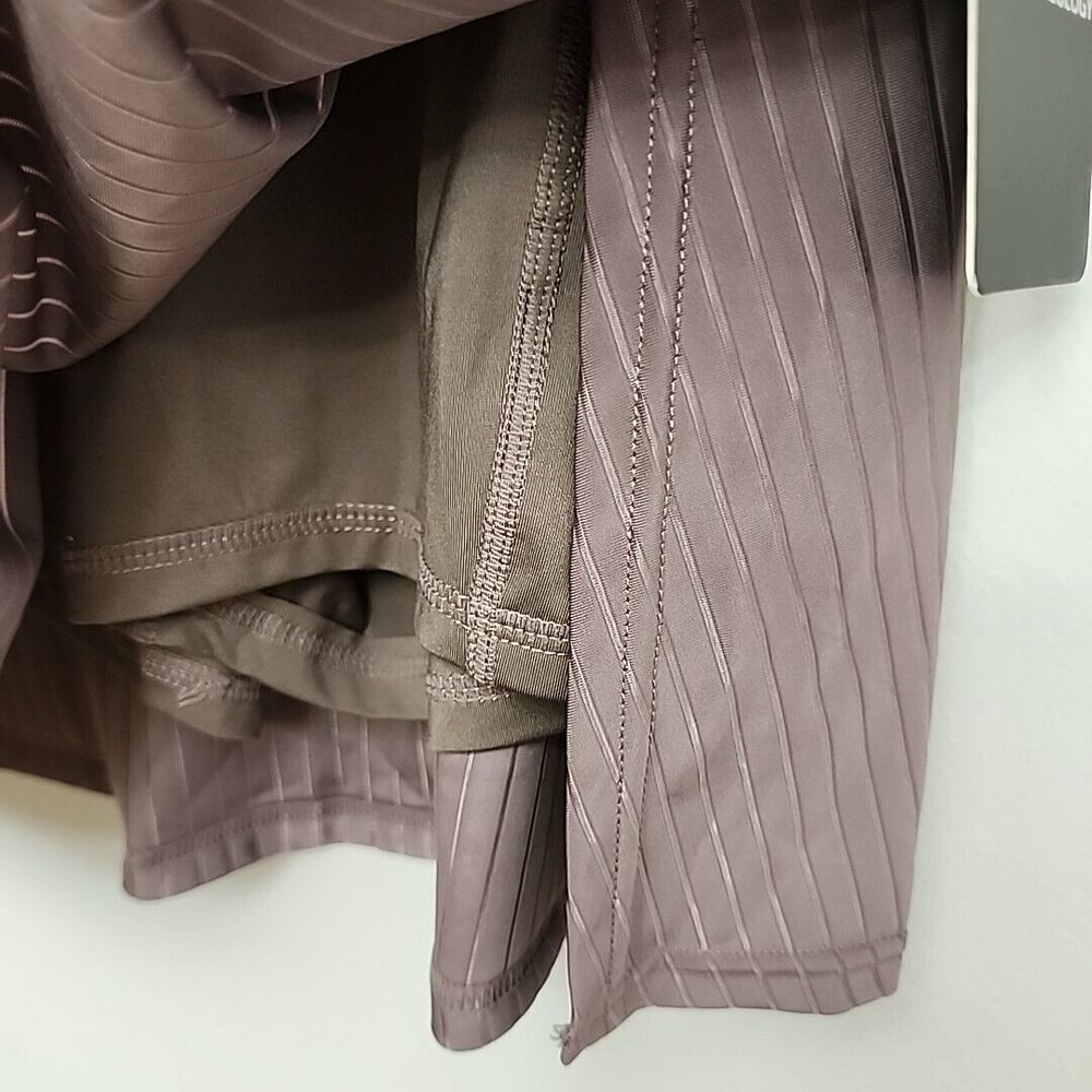 Move Theology Sheer Stripe Tennis Skort Size XS Taupe Golf Skirt Athleisure - Picture 4 of 8